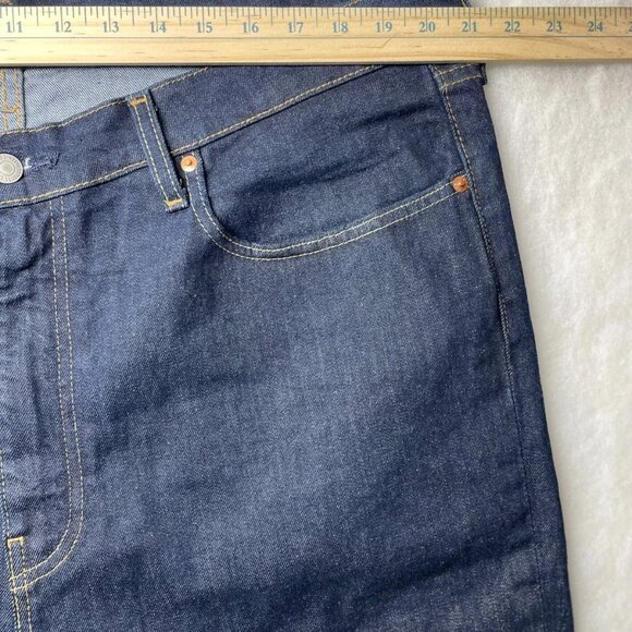 Levi's 512 Mens Blue Raw Denim Straight Jeans Tagged W44xL36 Meas. W42x32.5 - Picture 8 of 12